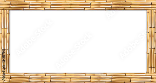 Rectangle brown bamboo stems wooden border frame