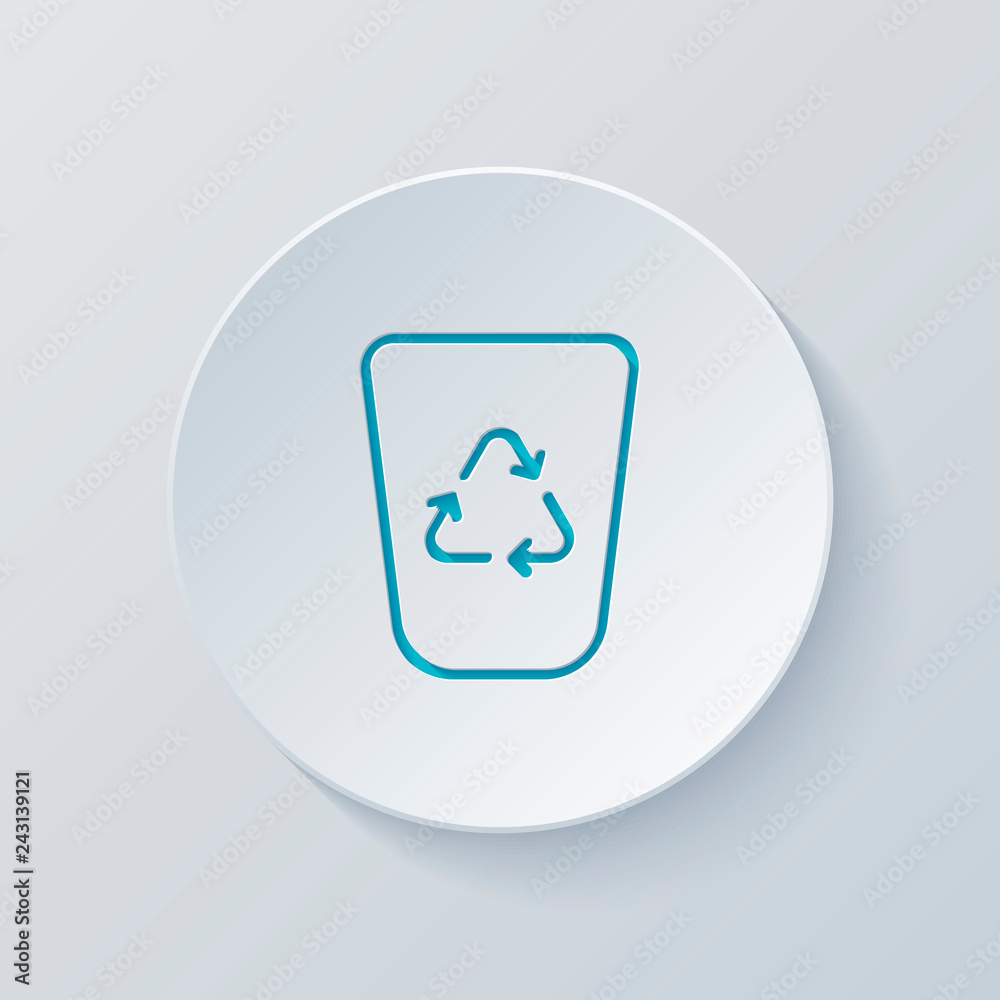Recucle bin, reuse symbol on backet. Linear, thin outline. Cut c Recucle bin, reuse symbol on backet. Linear, thin outline. Cut c