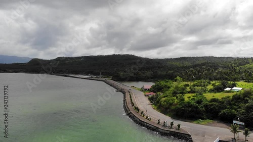 Aerial view of coast of Albay Gulf - Legazpi City, Albay province, Philippines, Pacific ocean photo