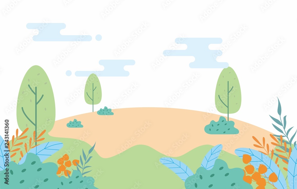Fototapeta premium Flat Nature landscape vector illustration