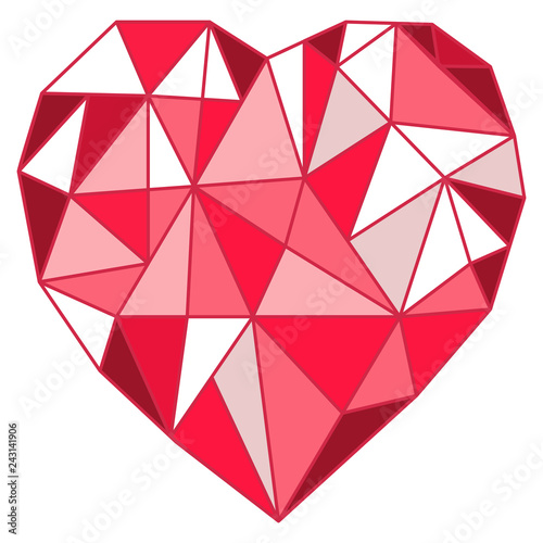 Heart in the form of a diamond. Vector illustration