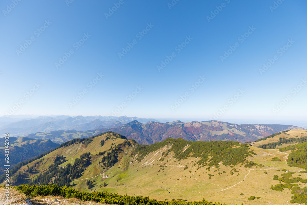 Fototapeta premium View from Moutnain Geigelstein, Schleching, Bavaria
