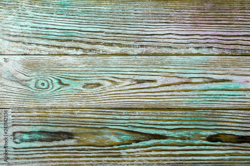 The structure of the wooden background of the boards light green color. photo