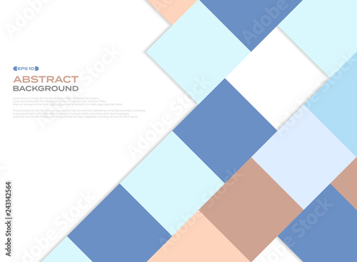 Colorful business color tone square pattern cover on white background.