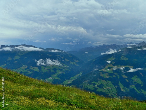 Austrian Alps-outlook on Alps from Zillertaler road