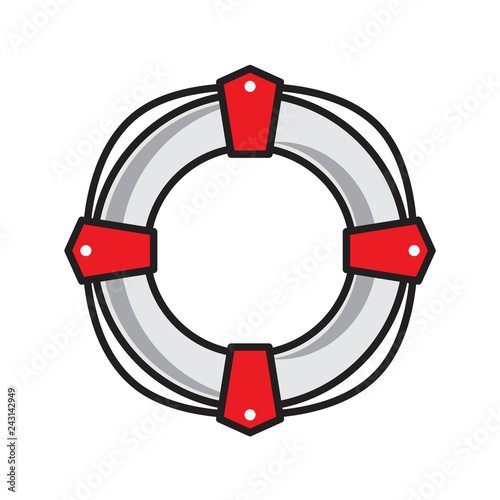 Life buoy color outline icon on white background for graphic and web design, Modern simple vector sign. Internet concept. Trendy symbol for website design web button or mobile app