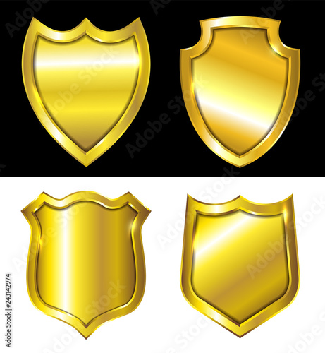 Set of luxury golden shields