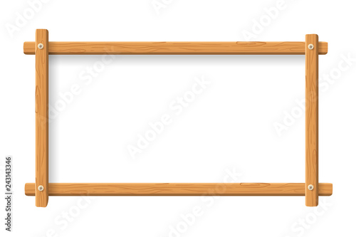 Wooden photo frame template - cartoon style