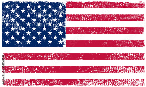 Old dirty American flag