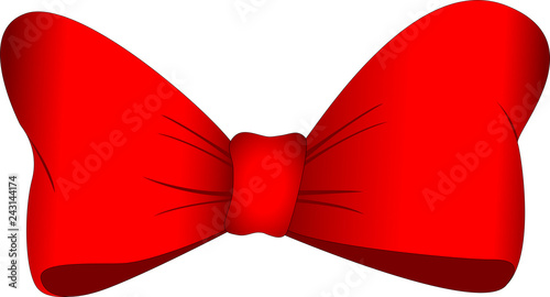 festive bow of red ribbon