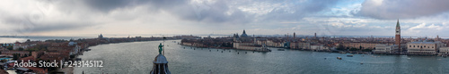 Panotama of the Venice lagoon towards San Marco square