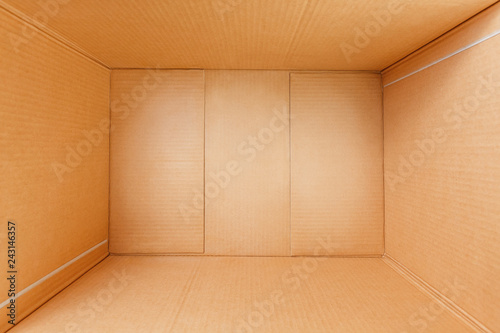 Empty cardboard box, inside view. View from above. © Alexander