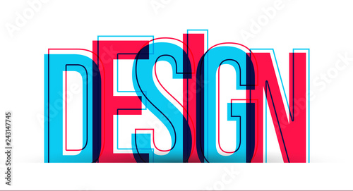 The word Design, vector illustration.