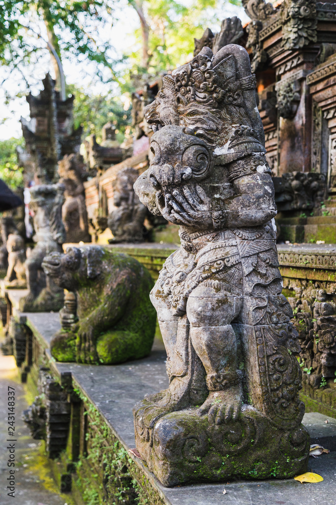 Statue in monkey forest of ubud, bali