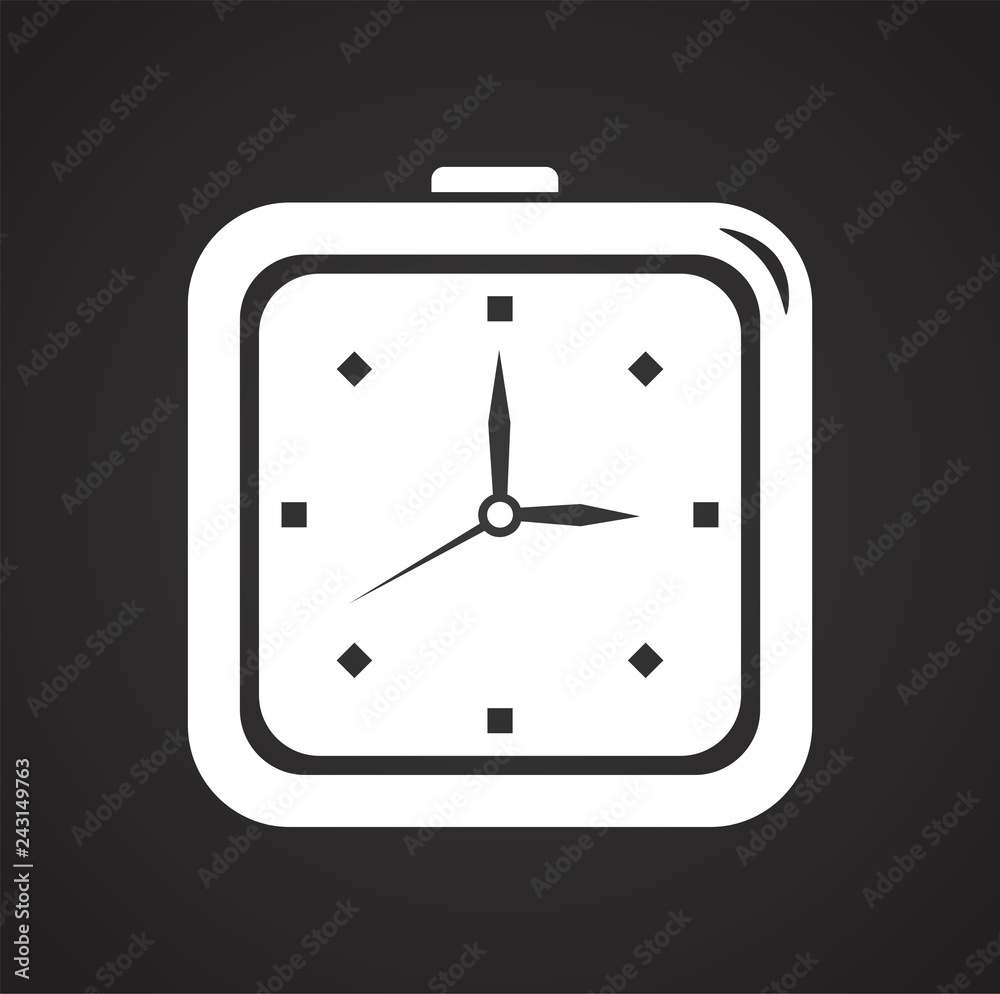Time icon on black background for graphic and web design, Modern simple vector sign. Internet concept. Trendy symbol for website design web button or mobile app Time icon on black background for graphic and web design, Modern simple vector sign. Internet concept. Trendy symbol for website design web button or mobile app
