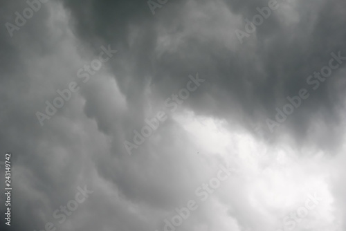 Heavy grey clouds in the sky before the rain - Image