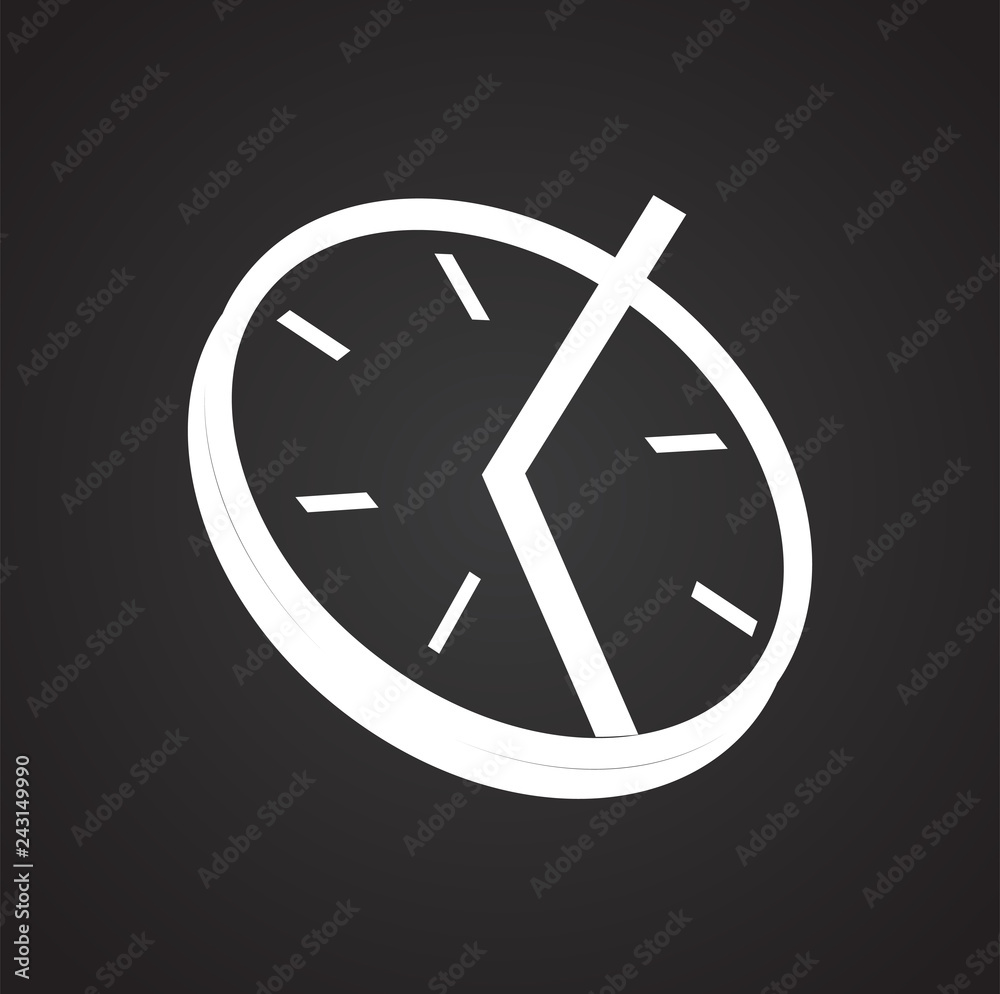 Time icon on black background for graphic and web design, Modern simple vector sign. Internet concept. Trendy symbol for website design web button or mobile app Time icon on black background for graphic and web design, Modern simple vector sign. Internet concept. Trendy symbol for website design web button or mobile app
