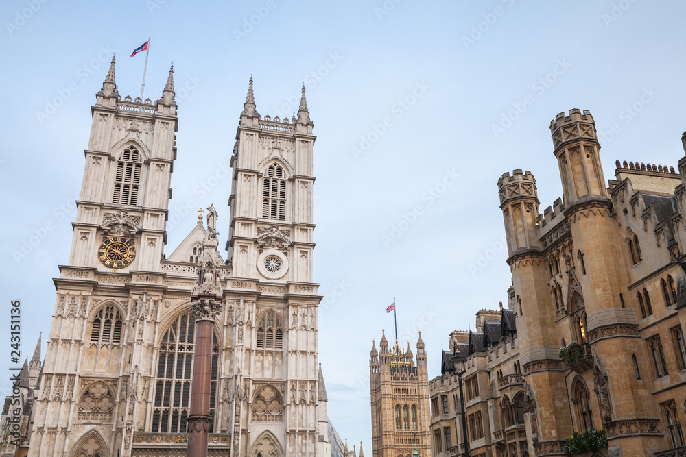 Westminster Abbey facade, London city