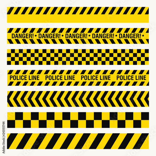 black yellow ribbons, danger baricade, police crime © dream_master