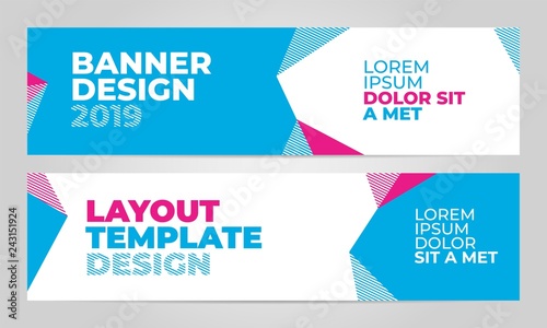 Layout banner template design for winter sport event, tournament or championship. 2019 trend.