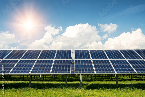 Solar panels, photovoltaics, alternative electricity source - concept of sustainable resources
