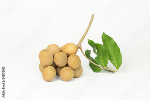 longan fruit on white background