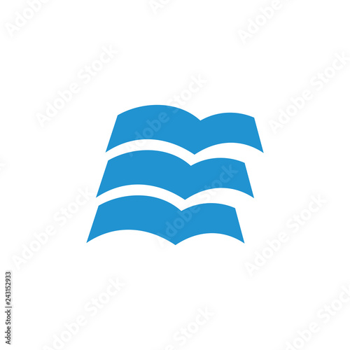 simple books fly geometric logo vector