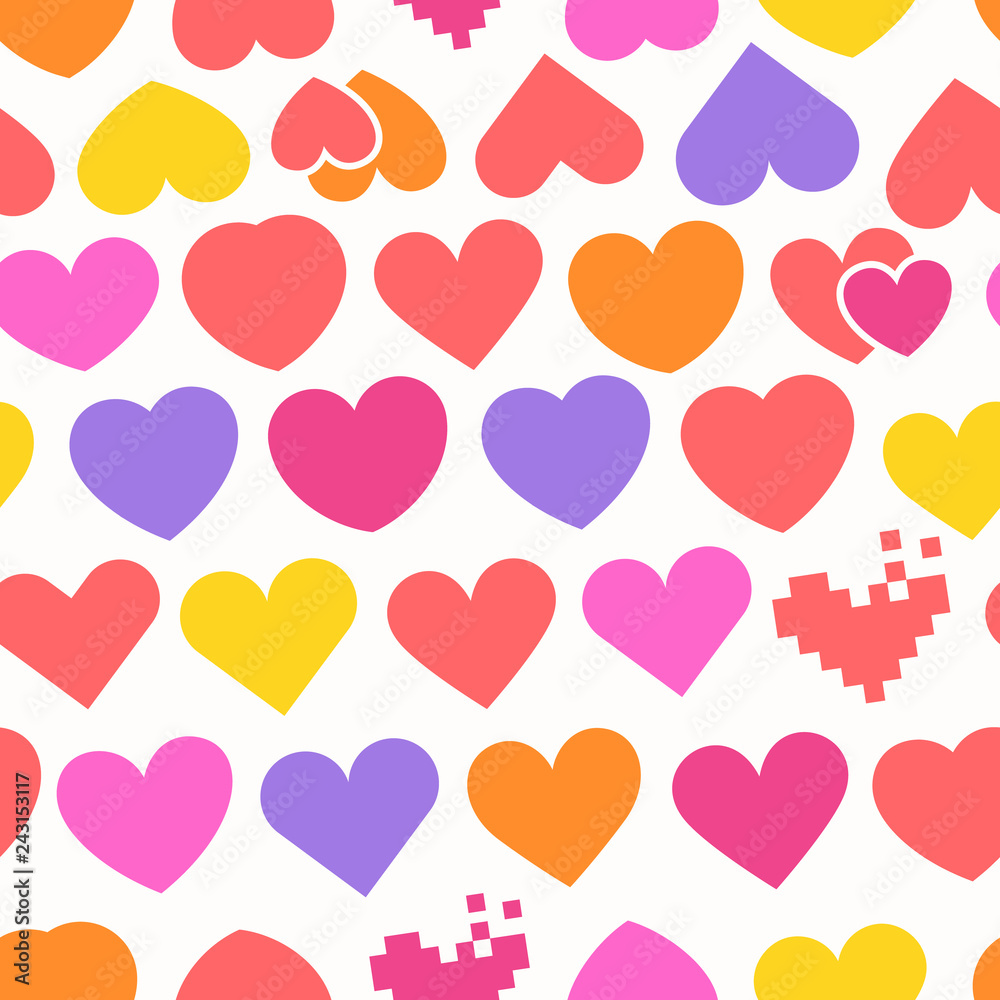 Seamless pattern with hearts