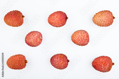 lychee fruit nobody white background 