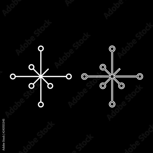 Helm of awe aegishjalmur or egishjalmur galdrastav icon set white color illustration flat style simple image