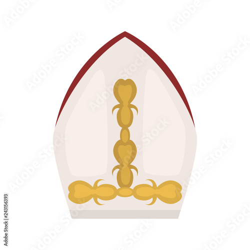 middle ages time papa hat color flat icon