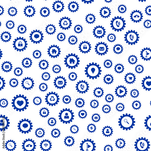Gears and computer icons Seamless vector EPS 10 pattern
