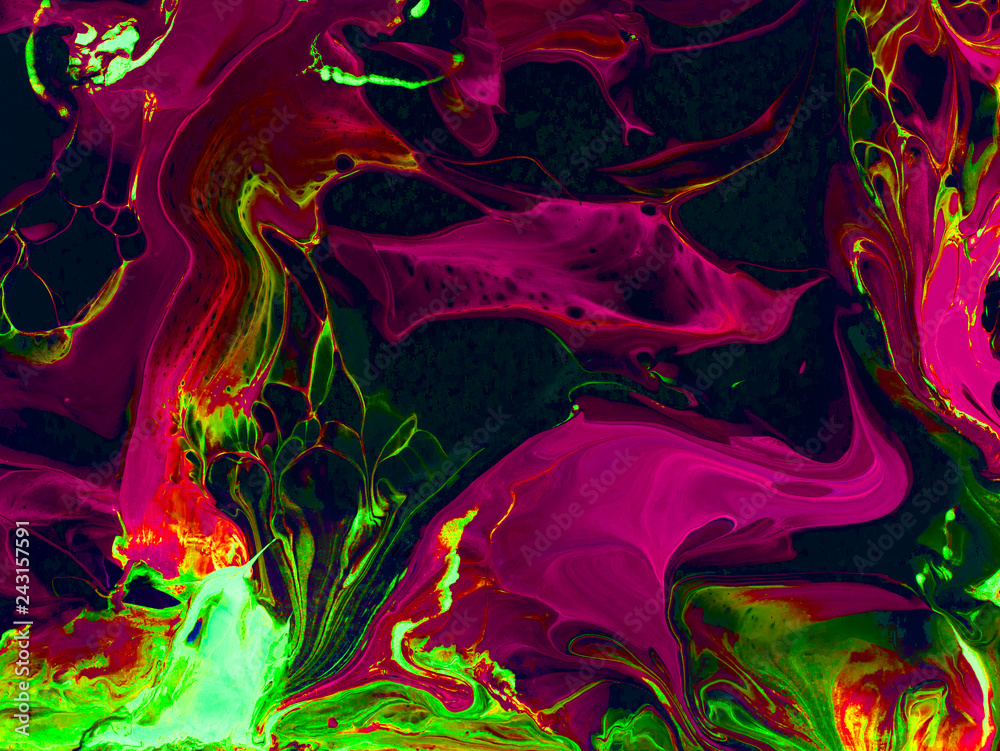 Neon abstract hand painted background