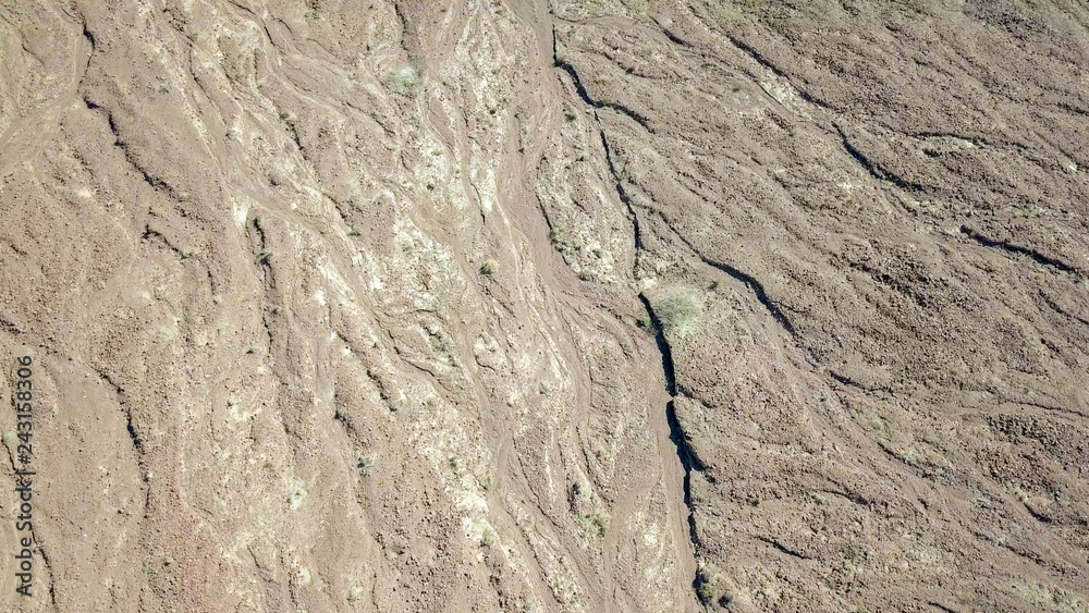Desert landscape - Aerial image of mountains and dry land Desert landscape - Aerial image of mountains and dry land
