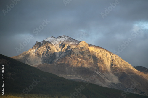 Rays Of Sun On Mount Tekarra, Jasper National Park, Alberta