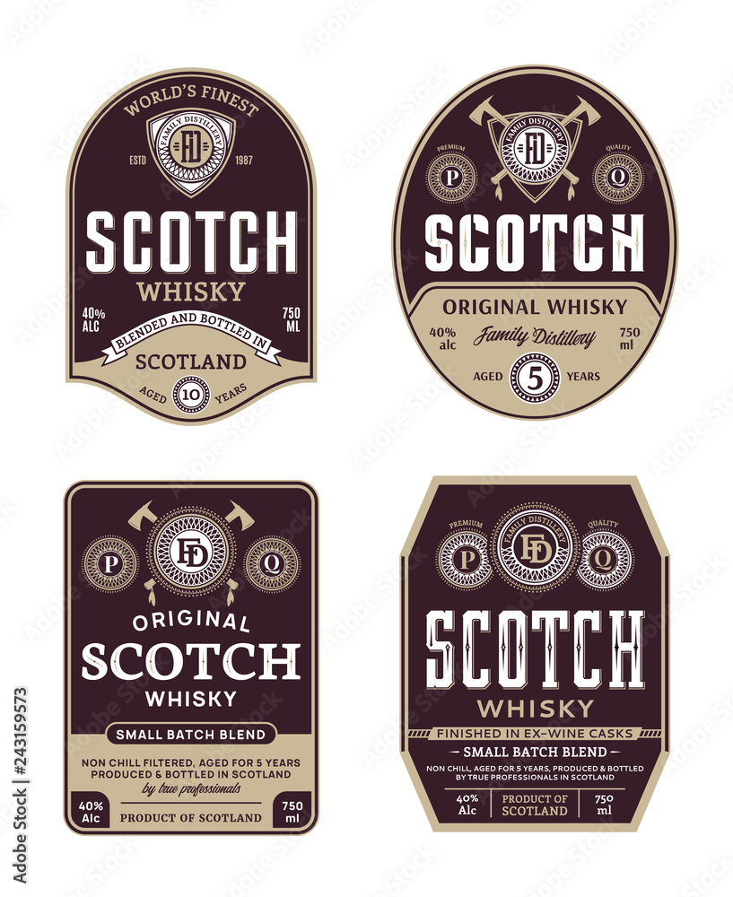 Scotch whisky labels