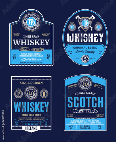 Whiskey and scotch whisky labels