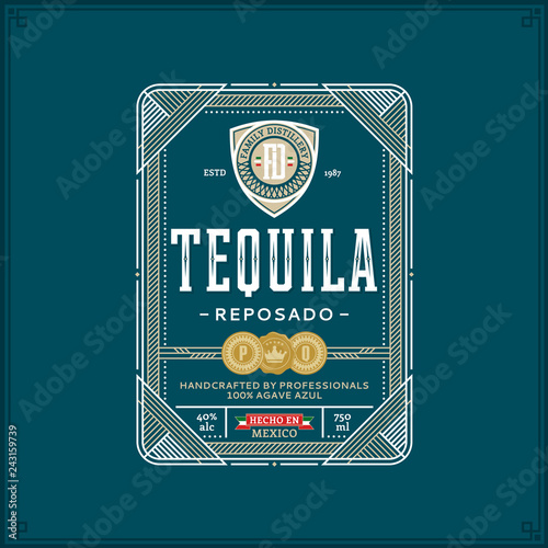 Tequila label template