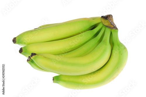 fresh green banana isolated on white background