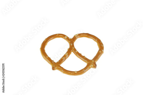 close up on pretzels isolated on the white background