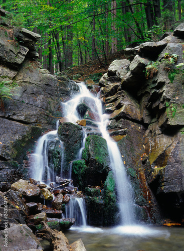 Fototapeta Naklejka Na Ścianę i Meble -  Biala Wiselka (source of Wisla river) near Wisla resort bellow Barania Gora hill, Beskid Slaski mountains. Poland