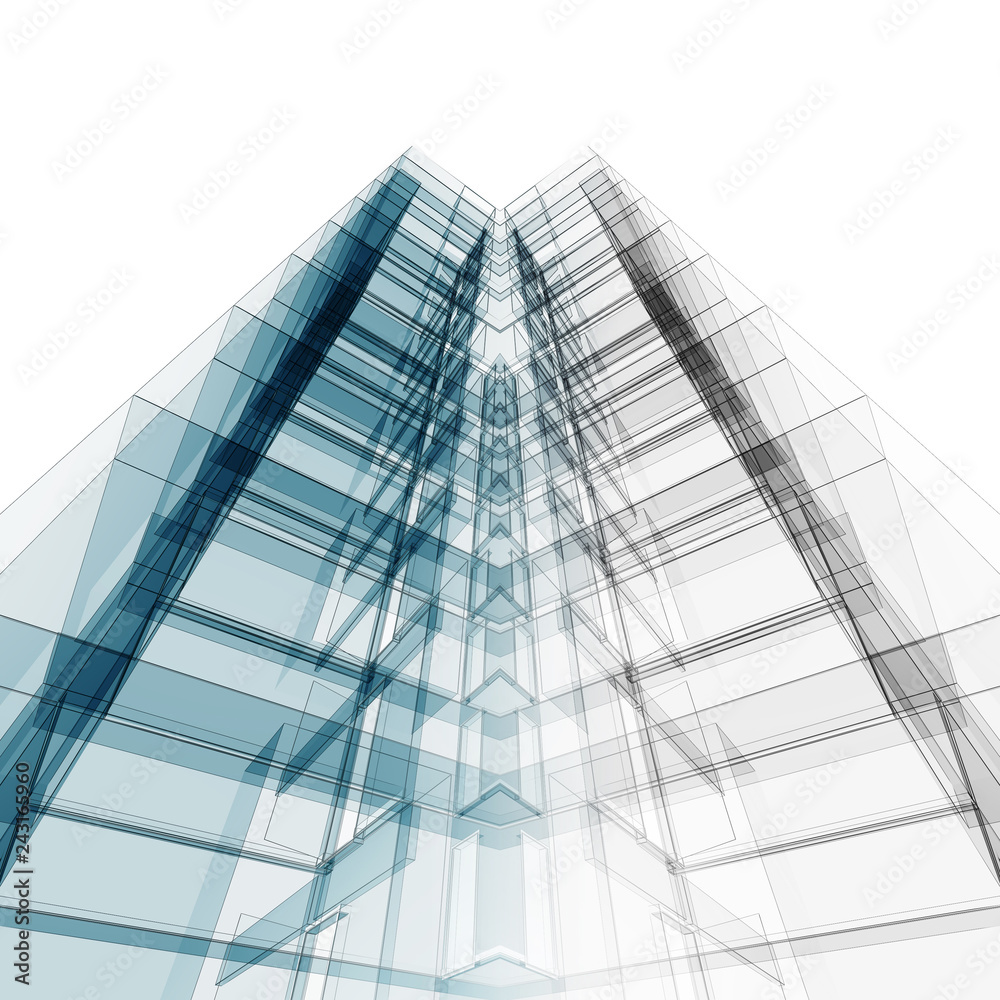 Building construction design. 3d rendering Building construction design. 3d rendering