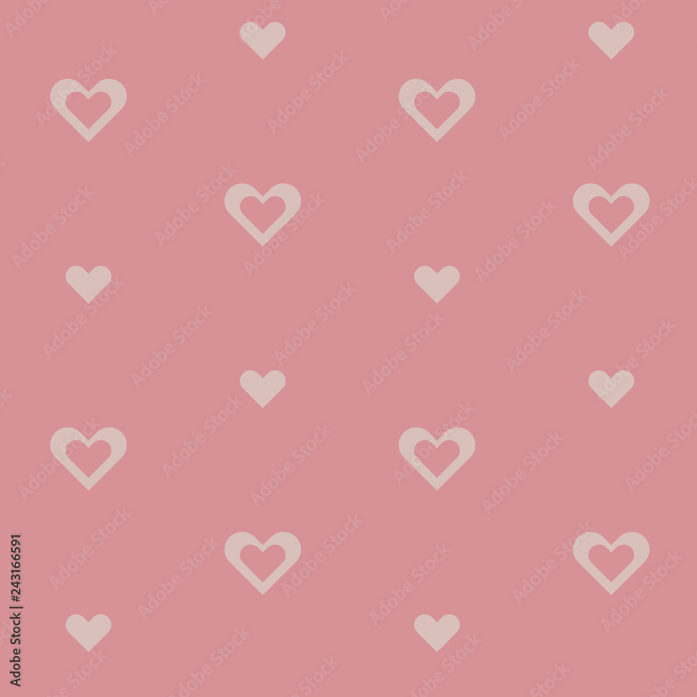 Dusty Pink Hearts seamless pattern background. Perfect for fabric, scrapbooking and wallpaper projects.