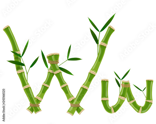 Bamboo letter W