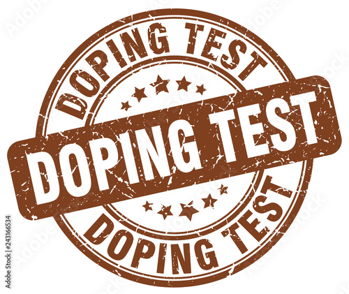 doping test brown grunge stamp