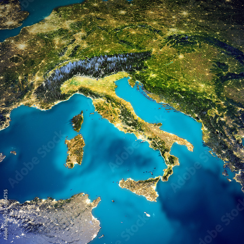 Fototapeta Italy space map