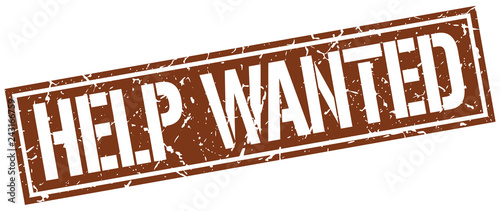 help wanted square grunge stamp