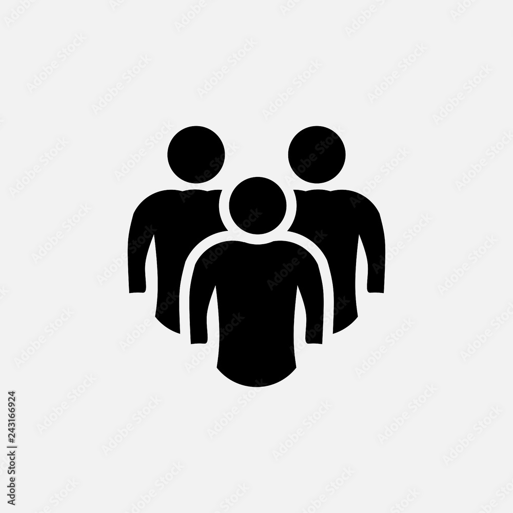 icon social network users, button icon social network users, button