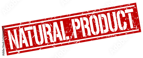 natural product square grunge stamp