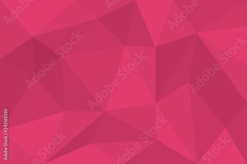 Abstract background pattern made with polygonal and triangular shapes in tones of pink. Modern, futuristic vector art.